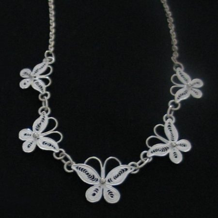 Butterfly Necklace Filigree Silver 925